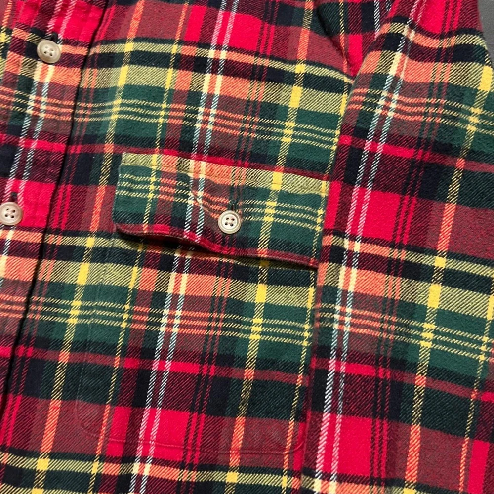 Ralph Lauren Mens Tartan Plaid Flannel Button Down Shirt Red Green Small - Picture 4 of 8